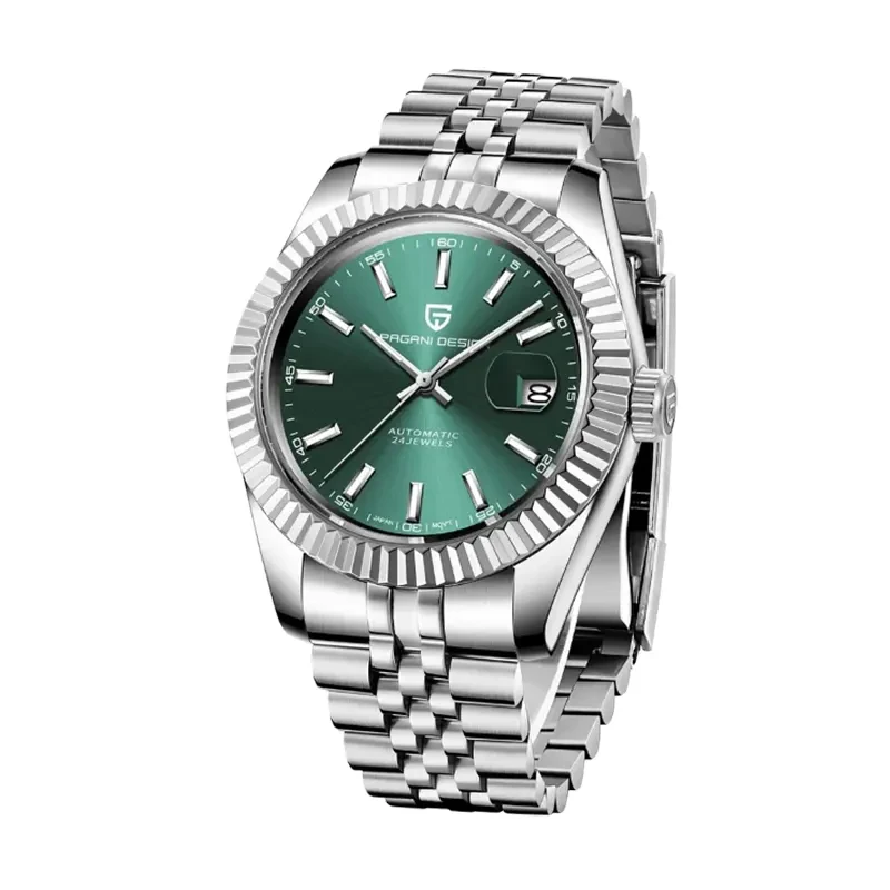 Pagani Design Sapphire Crystal Green Dial Men's Watch- PD-1645